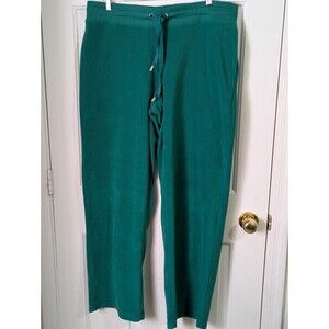 Danskin Now Fleece Sweat Pants Women's XL 16 18 Green Pockets Lougewear Logo